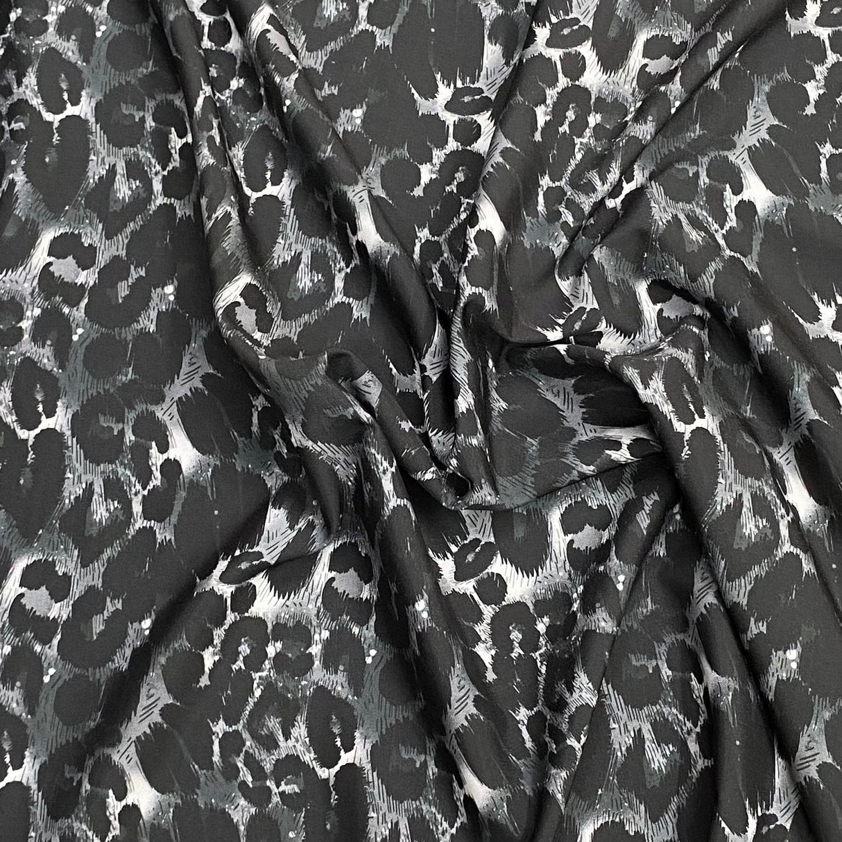 Pound A Metre Soft Touch Japanese Printed Crepe - 45" Wide (Black & White)