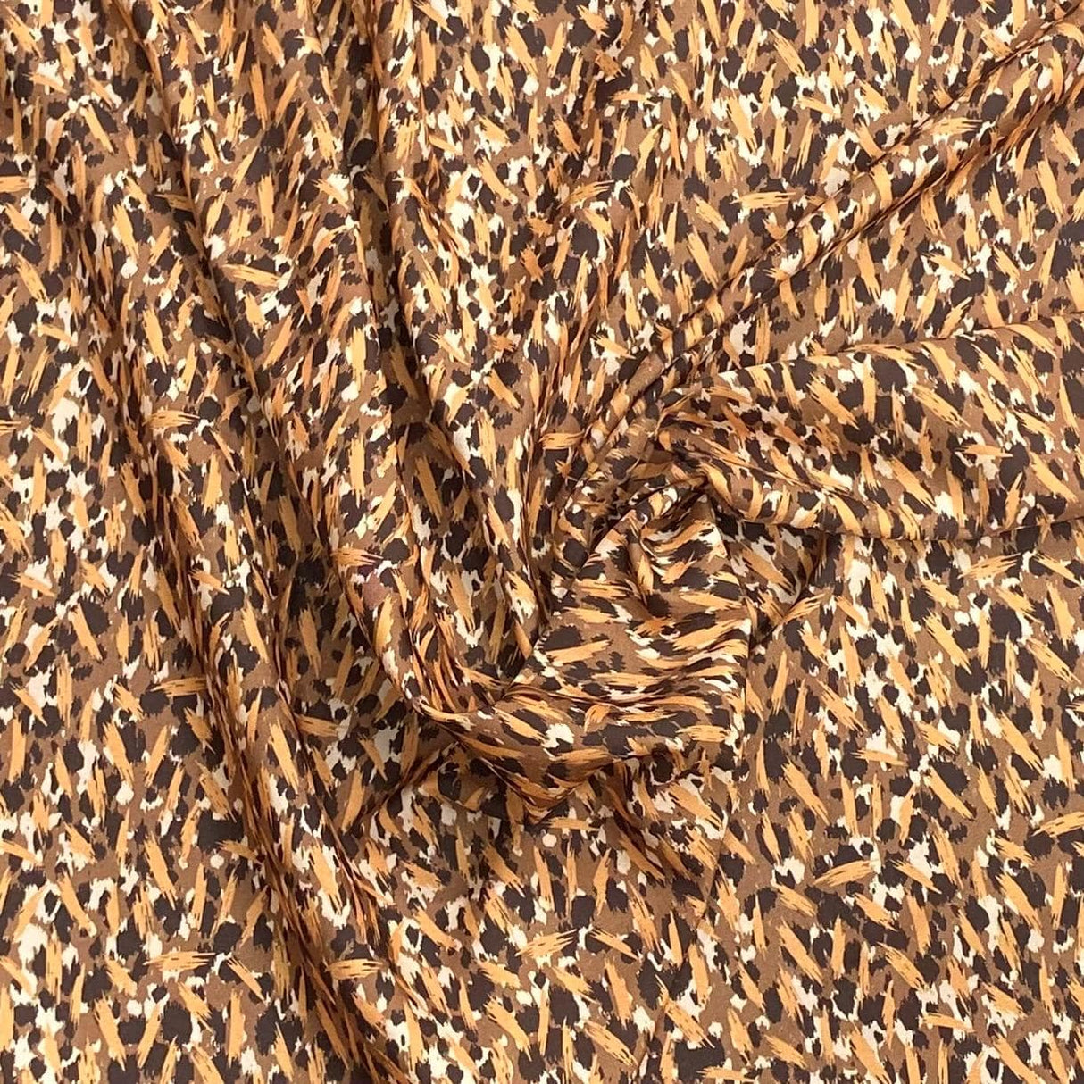 Pound A Metre Soft Touch Japanese Printed Crepe - 45" Wide (Brown & Black)