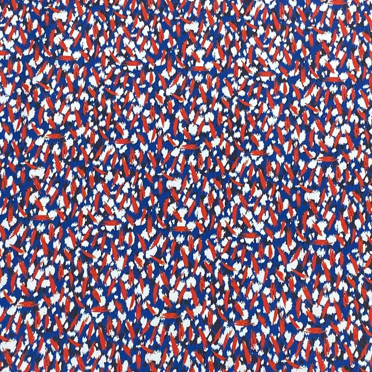 Pound A Metre Soft Touch Japanese Printed Crepe - 45" Wide (Red, Blue & White)