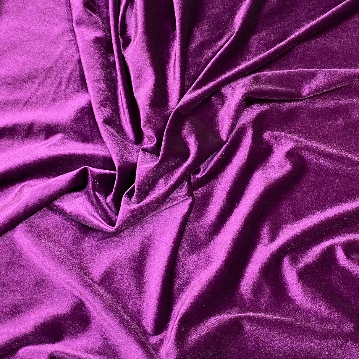 Pound A Metre Purple Super Soft Spandex Velvet 55" - 10 Variations Available