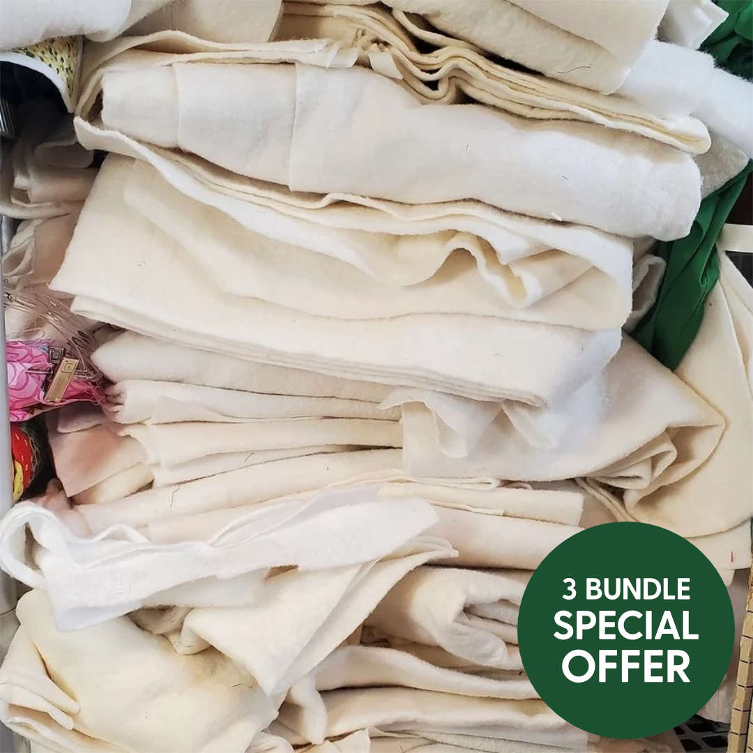 Pound A Metre 3 Bags Wadding Scraps Bundle (Approx. 9 Metres)