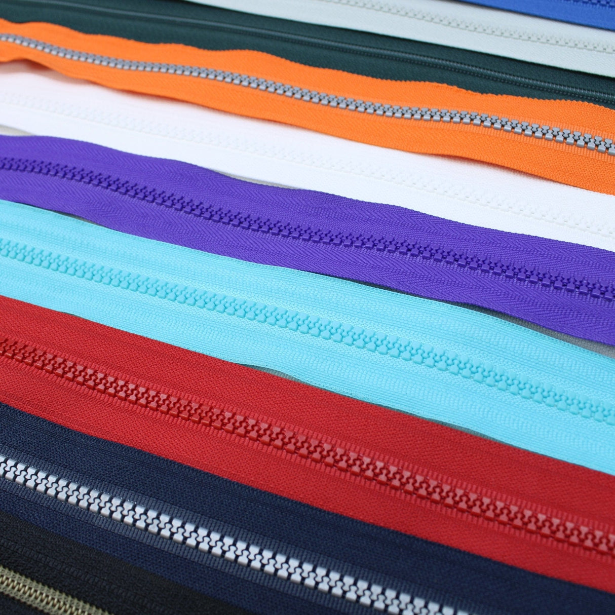 Pound A Metre Pack Of 10 Zips 10 Assorted Designer Fashion Zips