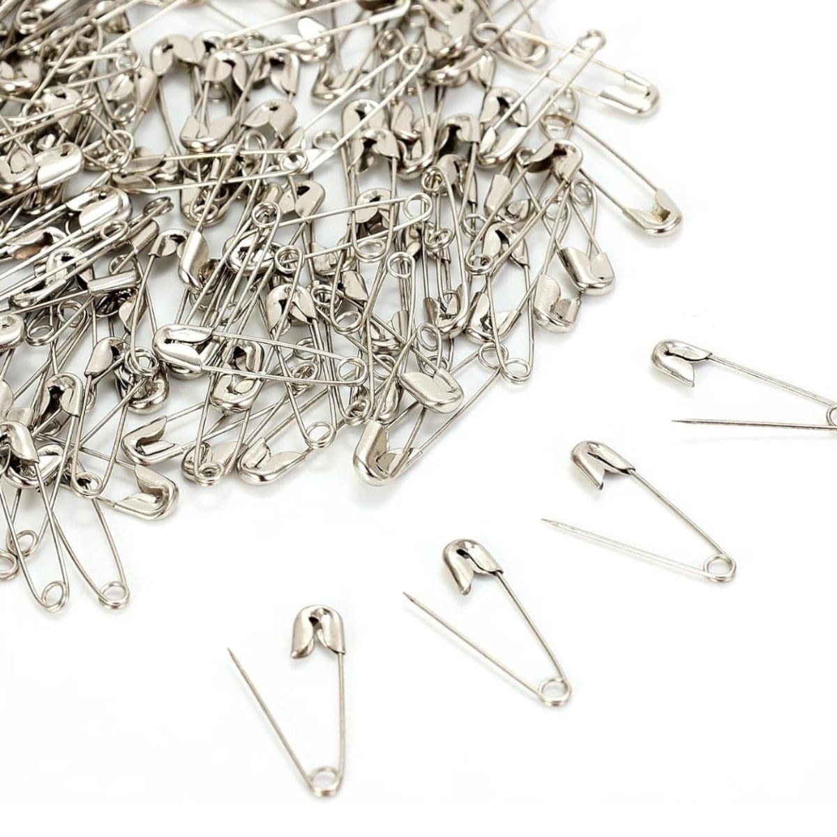 Pound A Metre Silver / 10 x 12pcs 120 Pcs Safety Pins 3cm Wide - SILVER