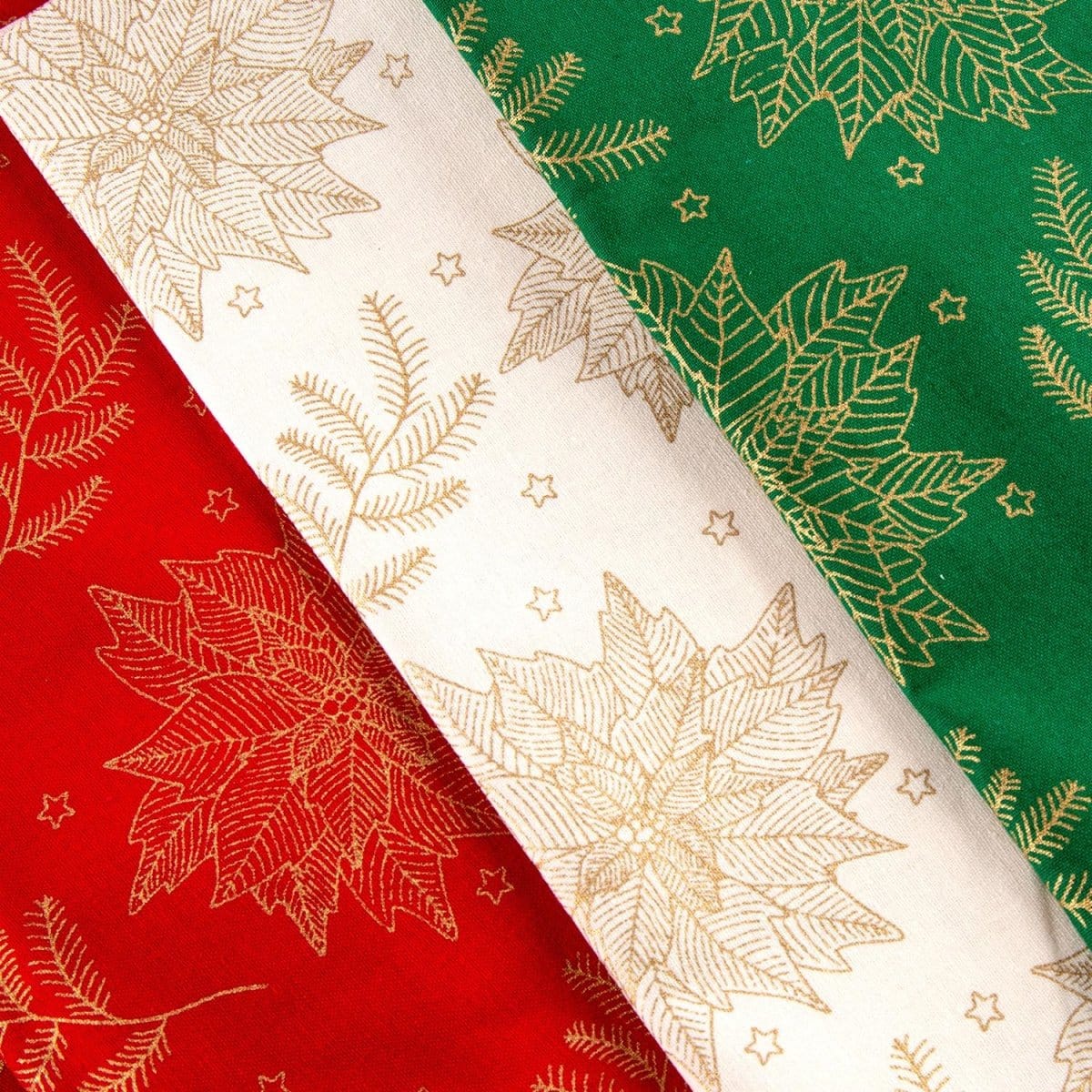 Pound A Metre 18 Fat Quarters 18 Piece Super Christmas Fat Quarter Bundle- 100% Cotton With Gold Foil (Designs Will Vary)