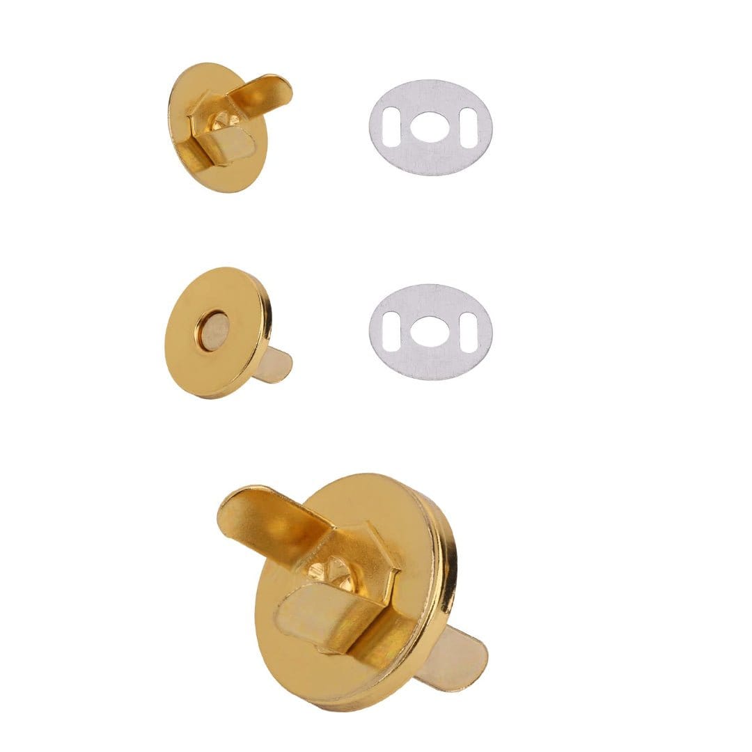 Pound A Metre Bright Brass / Pack Of 4 18mm Magnetic Fasteners For Bags- 4 Cols- Complete Pack Of 4