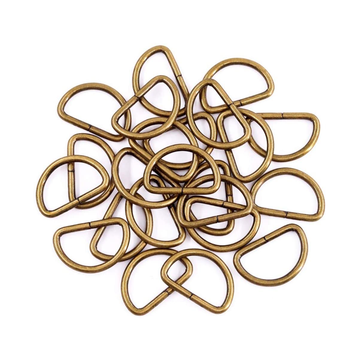 Pound A Metre Antique Brass / Pack Of 2 25mm Metal D-Rings For Bags- 5 Colours- Pack Of 2