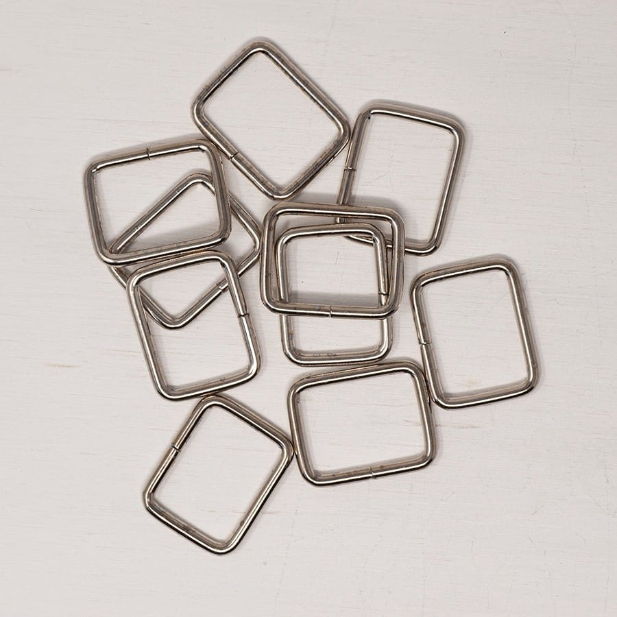 Pound A Metre Silver / Pack Of 2 25mm Metal Strap Connector For Bags- 5 Colours- Pack Of 2