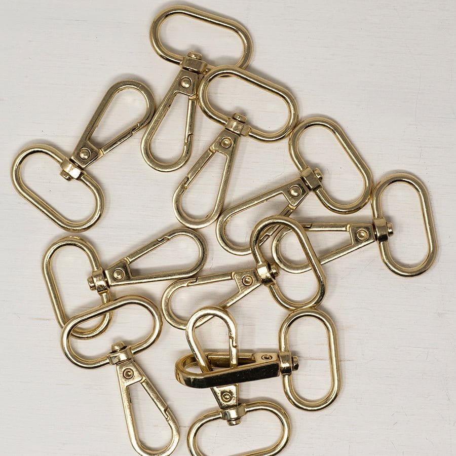 Pound A Metre Bright Brass / Pack of 2 25mm Snap Hooks For Bags- 5 Colours- Pack of 2