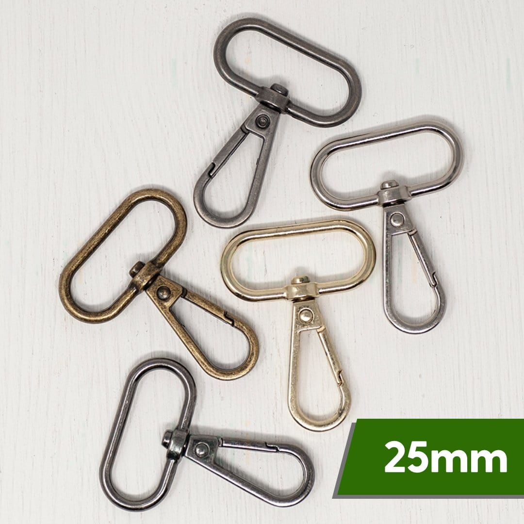 Pound A Metre 25mm Snap Hooks For Bags- 5 Colours- Pack of 2