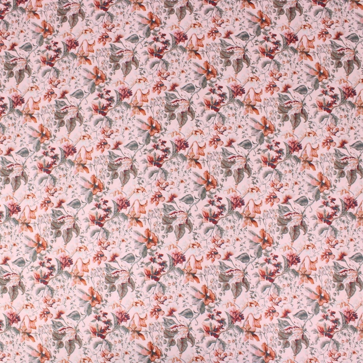 Pound A Metre 3 Metres 3 Metre Deluxe Santorini Floral Soft Crepe ‘Melody’ 45" Wide Pastel Pink