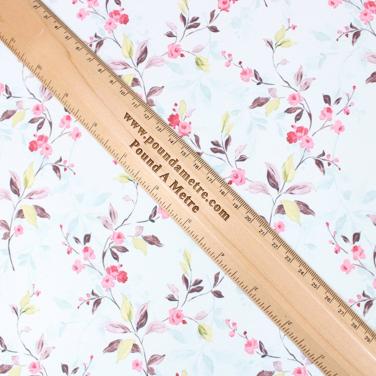 Pound A Metre 3 Metres 3 Metre Deluxe Santorini Floral Soft Crepe ‘Pastel Edition - Elegant Liberty’ 45" Wide Pastel Water Blue