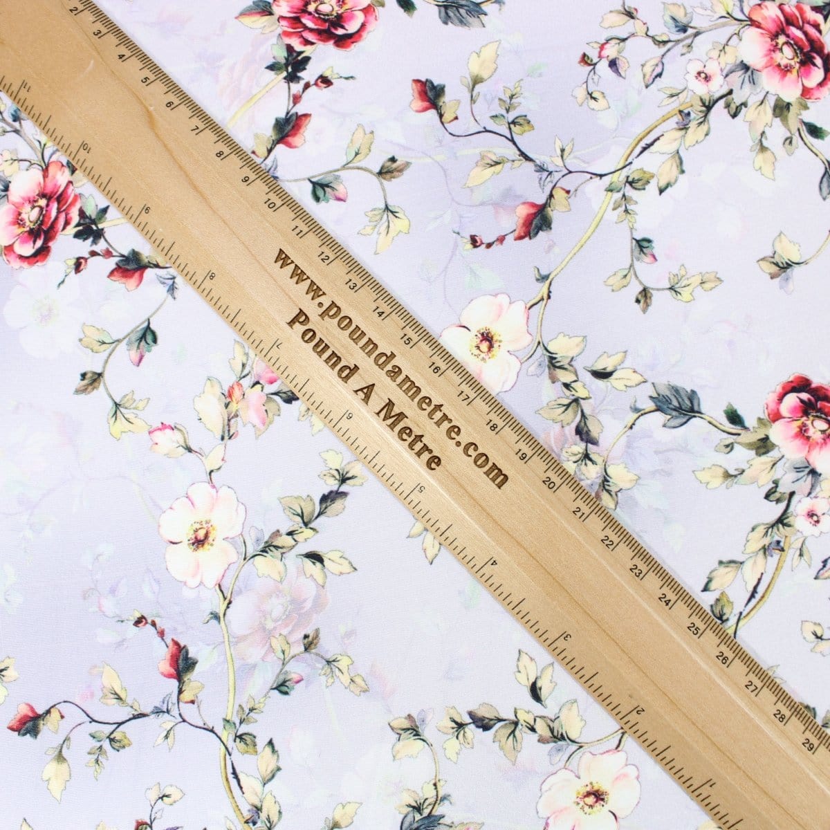 Pound A Metre 3 Metres 3 Metre Deluxe Santorini Floral Soft Crepe ‘Pastel Edition - Rose Garden’ 45" Wide Pastel Lilac
