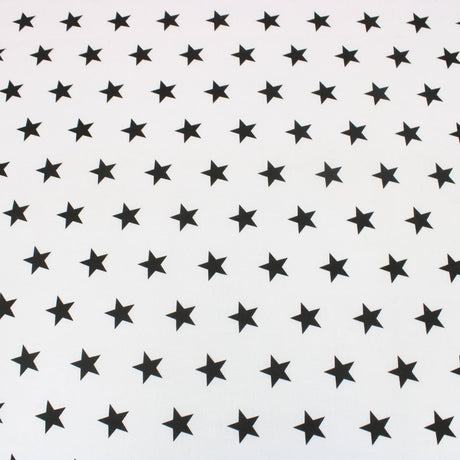 Pound A Metre 3 Metre 3 Metre Dressmaking Poly-Cotton - Funky Edition - 45" wide Black Star