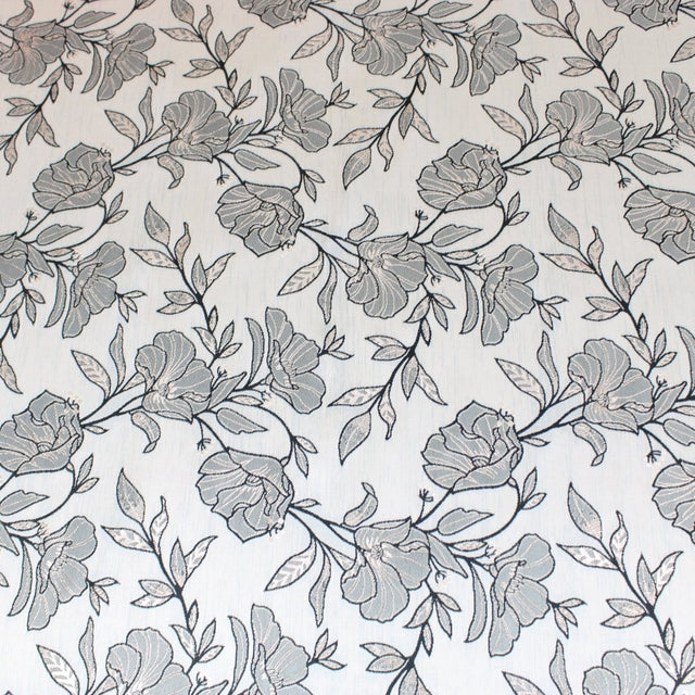 Pound A Metre 3 Metre 3 Metre Luxury Metallic Floral Brocade - 55” Wide Light Beige
