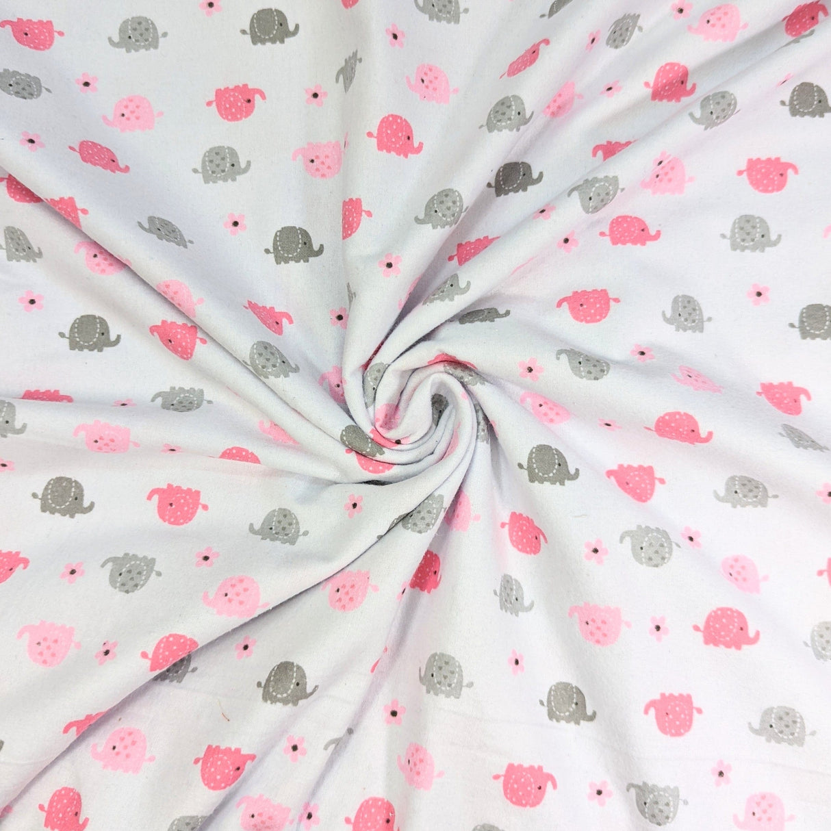 Pound A Metre 3 Metres 3 Metres Brushed Cotton Blend Fabric- Elephants 55" Wide