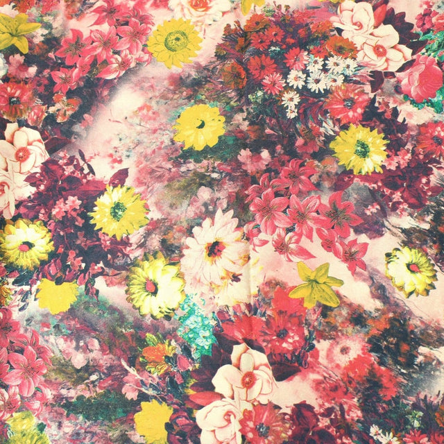 Pound A Metre 3 Metres Luxury Lounge Wear Floral Satin 55” Wide Lilac