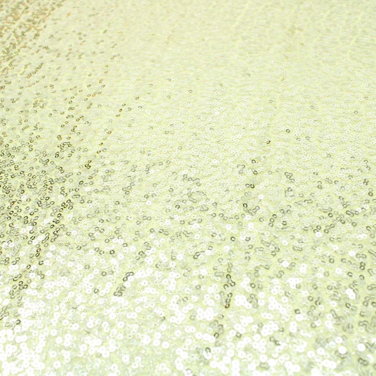 Pound A Metre 3 Metres Luxury Shimmer Glitz, Full Sequin Fabric- 55" Pale Yellow