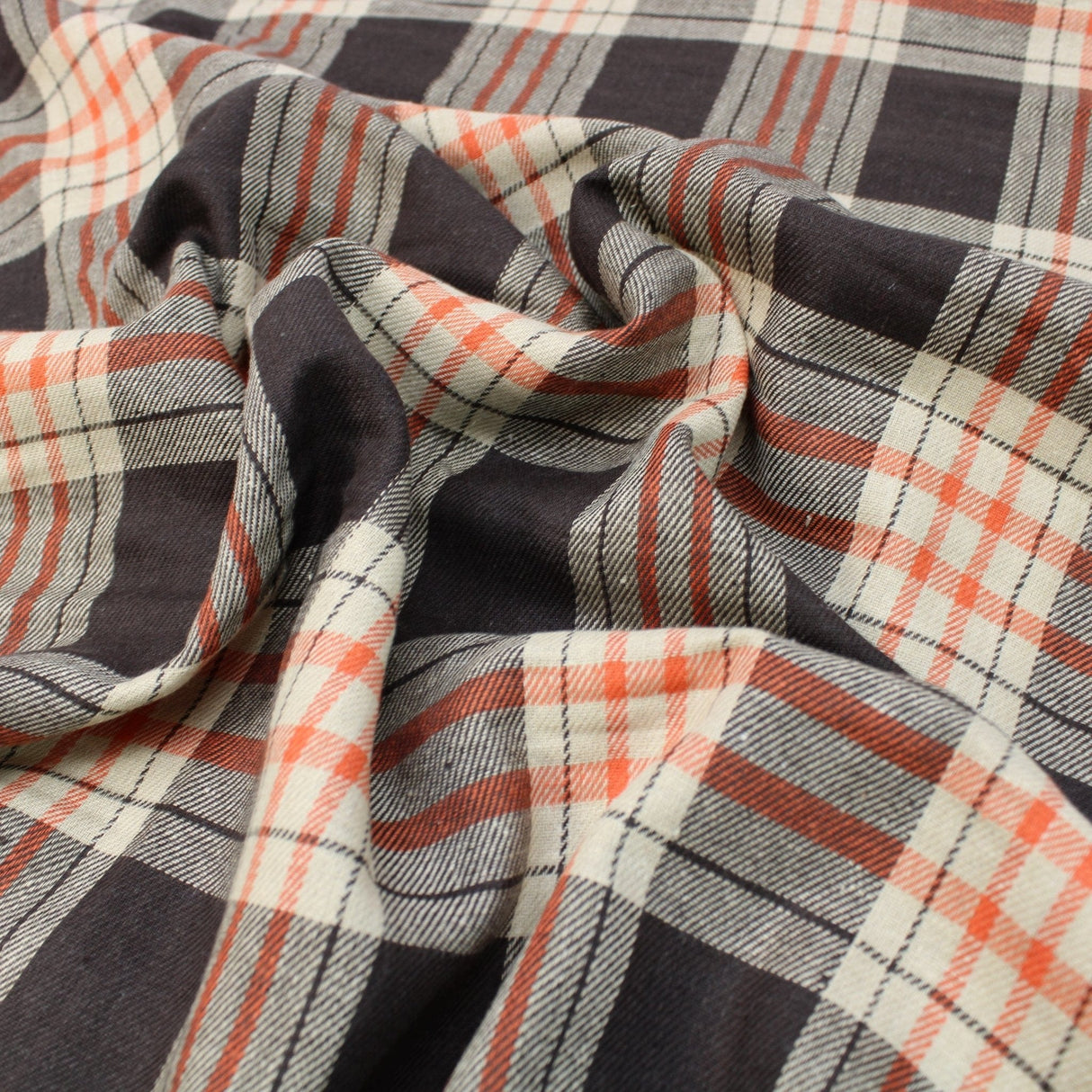 Pound A Metre 3 Metre 3 Metres, Premium Quality Poly-Viscose Tartan, 'Brown & Beige’, 60" Wide