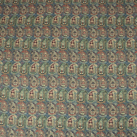 Pound A Metre 3 Metres 3 Metres Printed Cashmere Effect Crepe Fabric- 45" Wide (Blue Aztec)