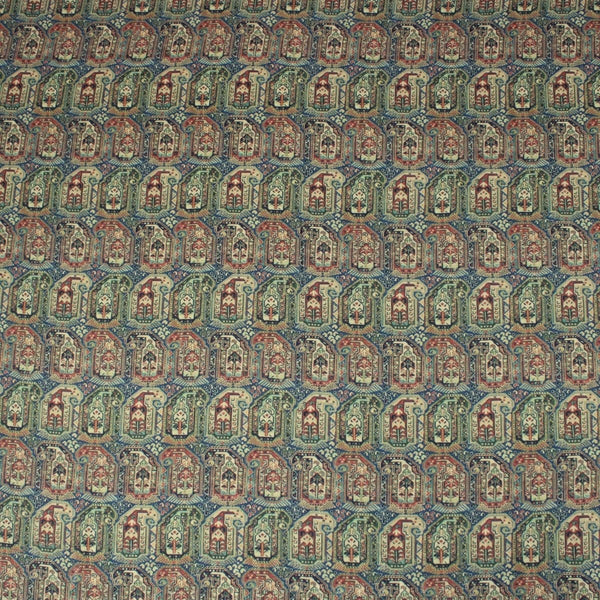 Pound A Metre 3 Metres 3 Metres Printed Cashmere Effect Crepe Fabric- 45" Wide (Blue Aztec)