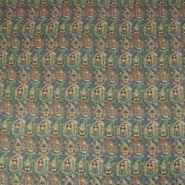 Pound A Metre 3 Metres 3 Metres Printed Cashmere Effect Crepe Fabric- 45" Wide (Blue Aztec)