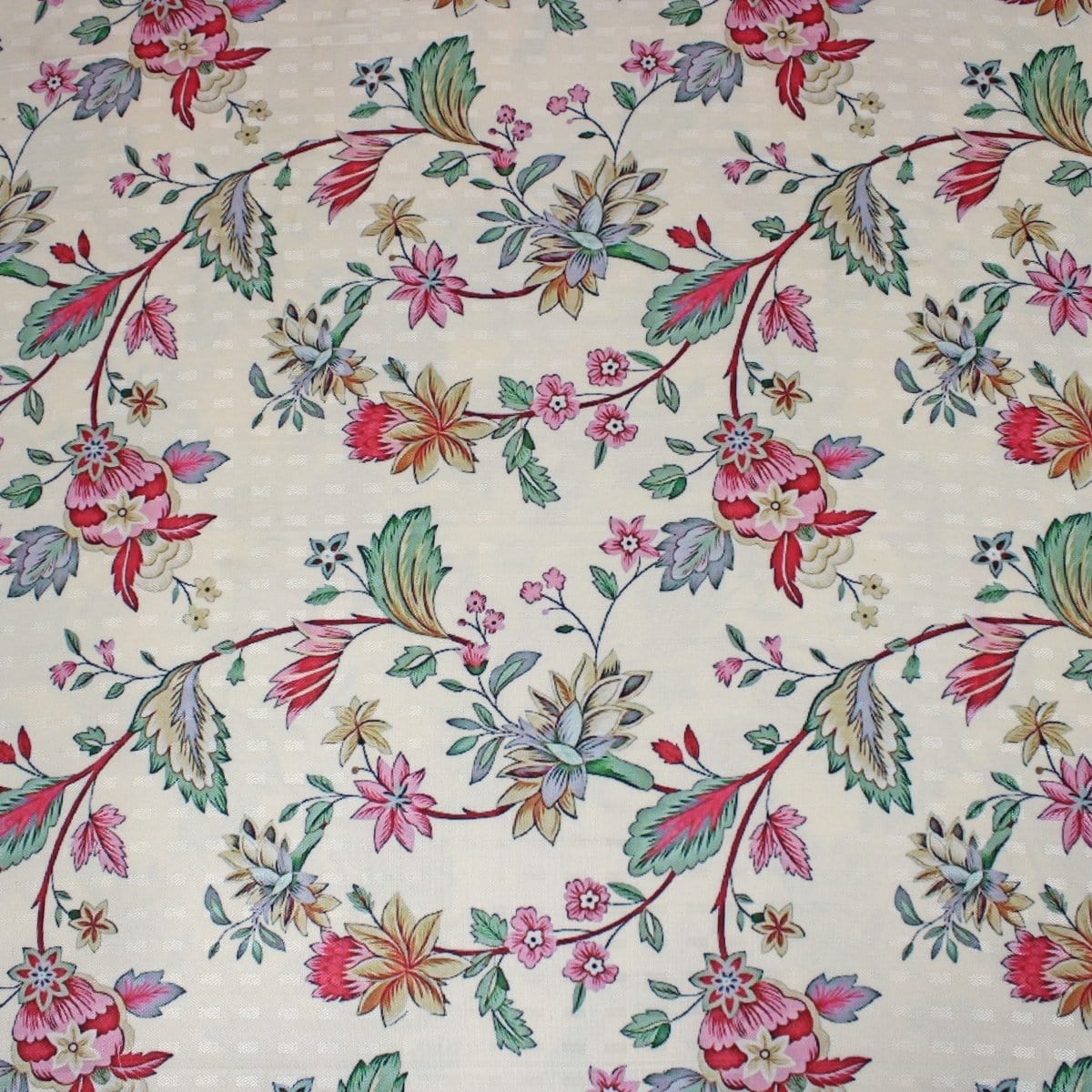 Pound A Metre 3 Metres 3 Metres Printed Cashmere Effect Crepe Fabric- 45" Wide (Cream Floral)