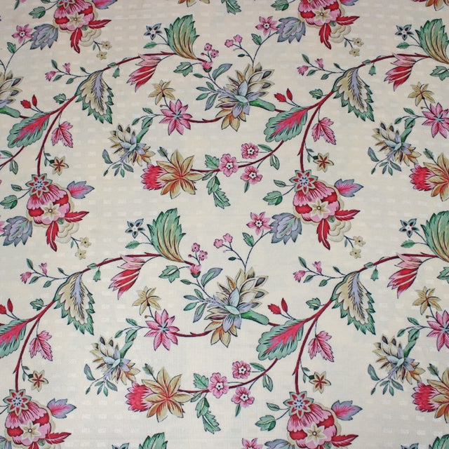 Pound A Metre 3 Metres 3 Metres Printed Cashmere Effect Crepe Fabric- 45" Wide (Cream Floral)