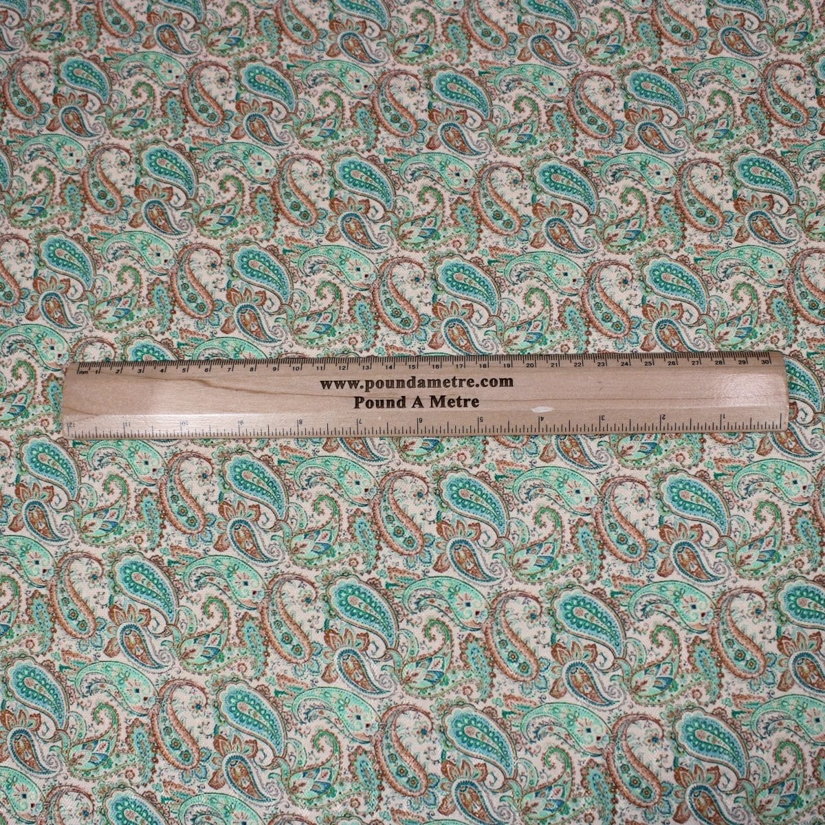 Pound A Metre 3 Metres 3 Metres Printed Cashmere Effect Crepe Fabric- 45" Wide (Cream Paisley)