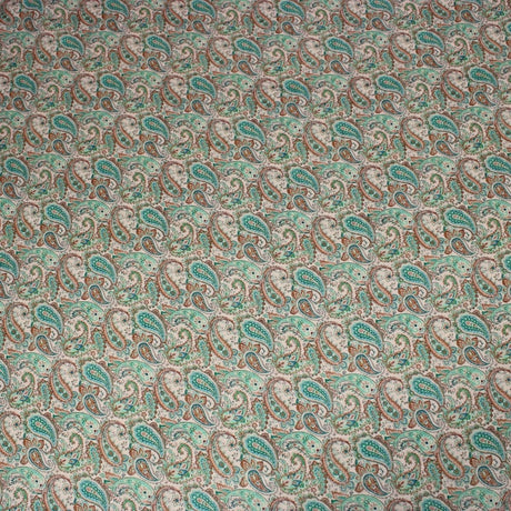 Pound A Metre 3 Metres 3 Metres Printed Cashmere Effect Crepe Fabric- 45" Wide (Cream Paisley)
