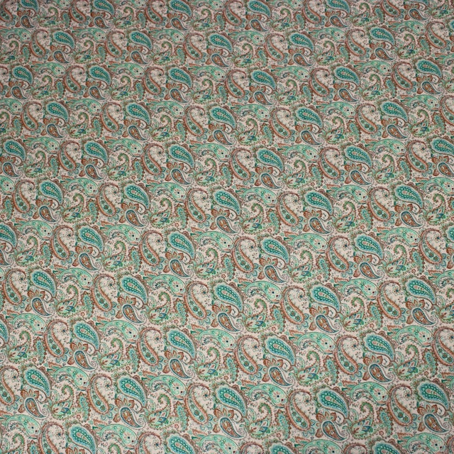 Pound A Metre 3 Metres 3 Metres Printed Cashmere Effect Crepe Fabric- 45" Wide (Cream Paisley)