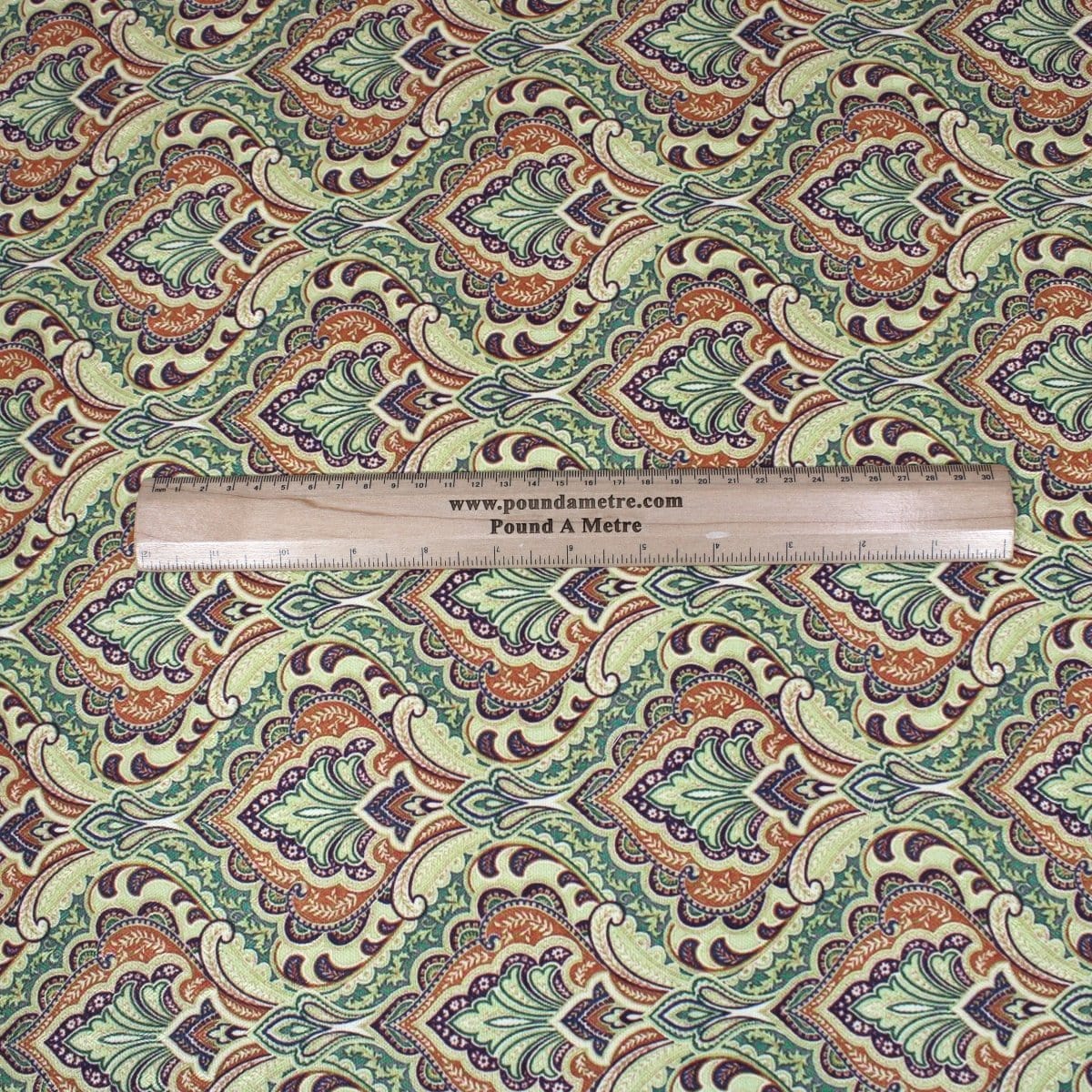 Pound A Metre 3 Metres 3 Metres Printed Cashmere Effect Crepe Fabric- 45" Wide (Lime Baroque)