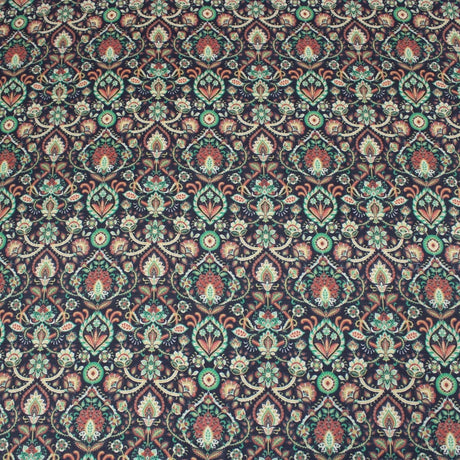 Pound A Metre 3 Metres 3 Metres Printed Cashmere Effect Crepe Fabric- 45" Wide (Navy Baroque)