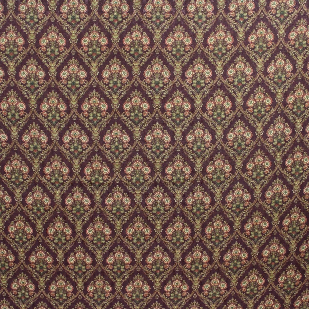 Pound A Metre 3 Metres 3 Metres Printed Cashmere Effect Crepe Fabric- 45" Wide (Wine Baroque)