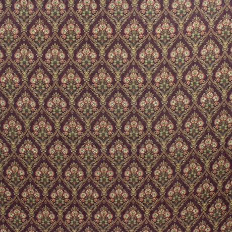Pound A Metre 3 Metres 3 Metres Printed Cashmere Effect Crepe Fabric- 45" Wide (Wine Baroque)