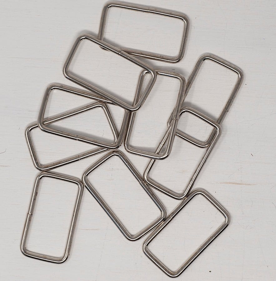 Pound A Metre Silver / Pack Of 2 38/ 40mm Metal Strap Connector For Bags- 5 Colours- Pack Of 2