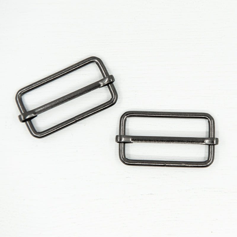 Pound A Metre Gunmetal Grey / Pack Of 2 38/40mm Metal Strap Slider For Bags- 5 Colours- Pack Of 2