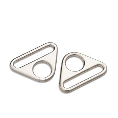 Pound A Metre Silver / Pack Of 2 38/40mm Metal Triangle Rings For Bags- 5 Colours- Pack Of 2