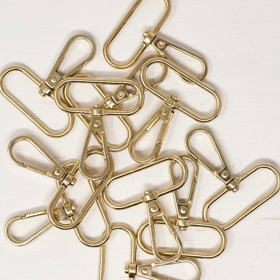 Pound A Metre Bright Brass / Pack Of 2 38/ 40mm Snap Hooks For Bags- 5 Colours- Pack of 2