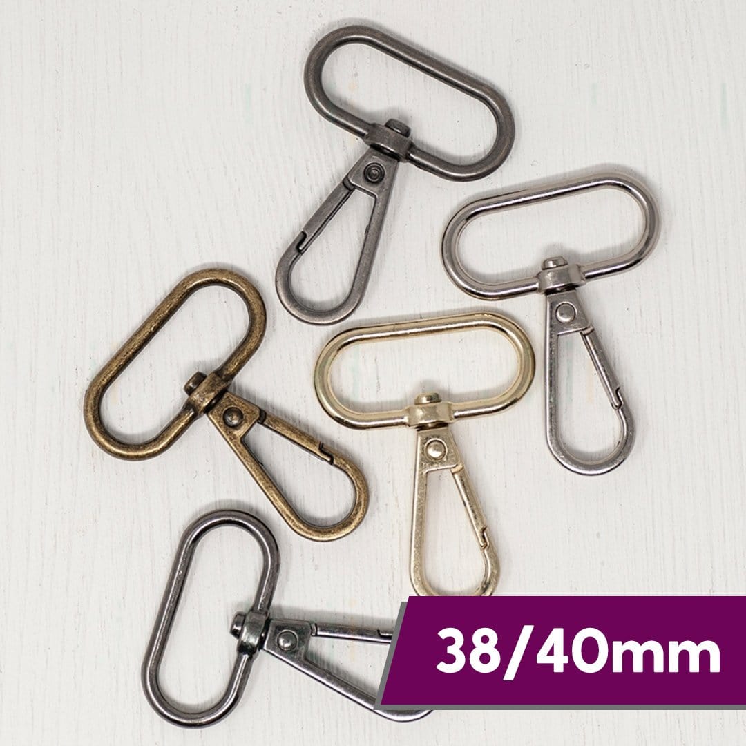 Pound A Metre 38/ 40mm Snap Hooks For Bags- 5 Colours- Pack of 2