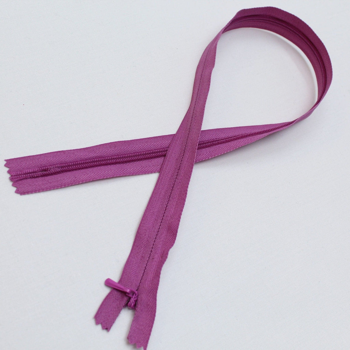 Pound A Metre PURPLE / 50cm 50cm - Concealed Invisible Zip - Variety of Colours