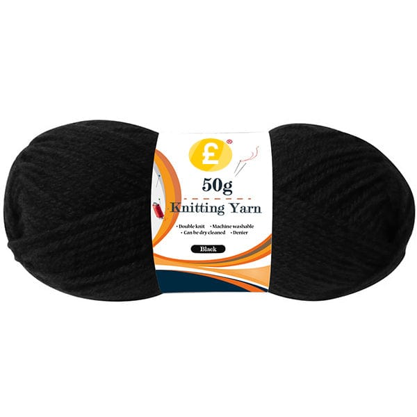 Pound A Metre 50g Double Knit Acrylic Yarn- Black