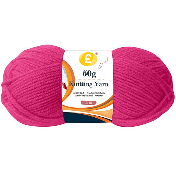 Pound A Metre 50g Double Knit Acrylic Yarn- Pink