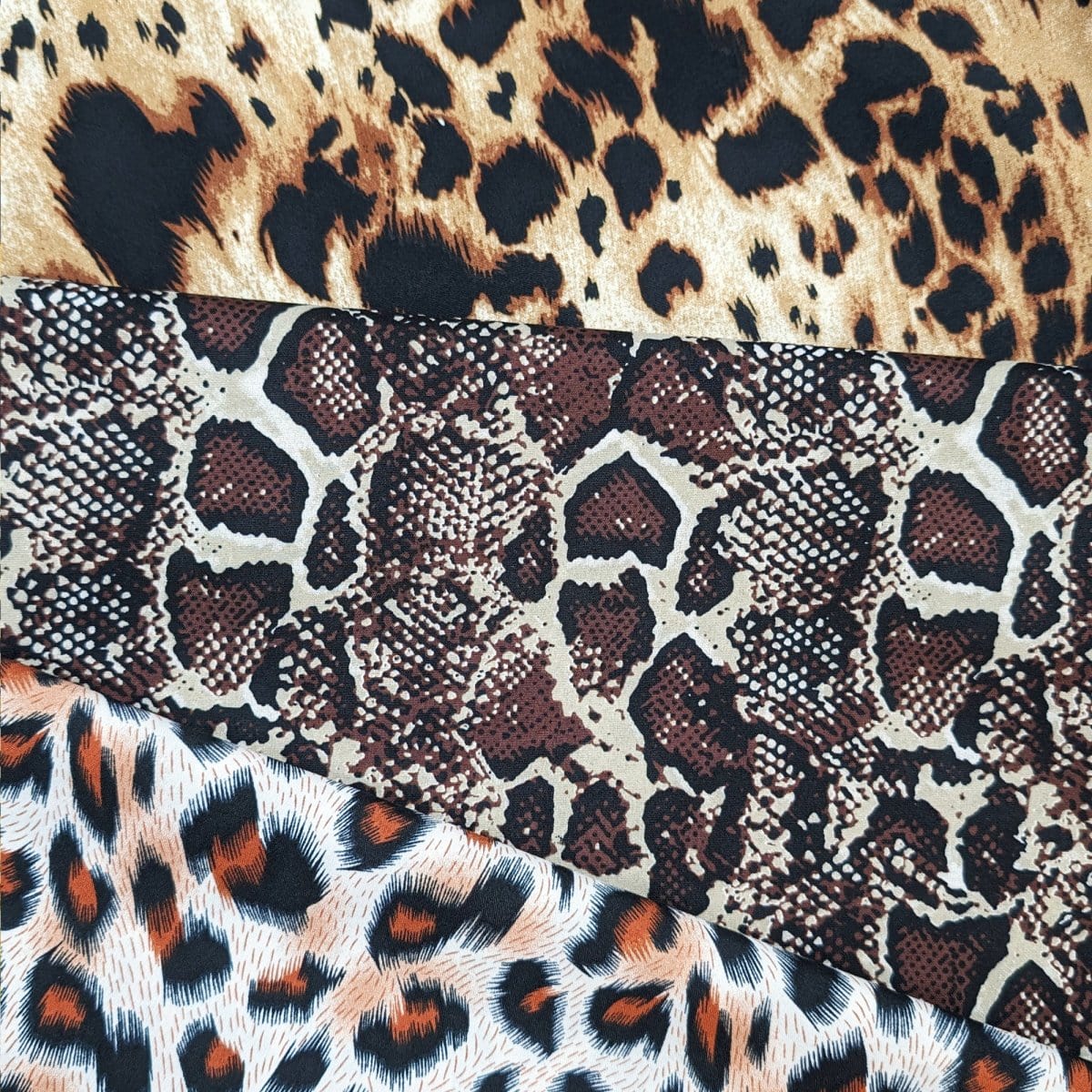 Pound A Metre 9 Metres (3 x 3 Metres) Animal Print Dress Crepe Bundle- Variety (9 Metres) (Black Friday Sale)