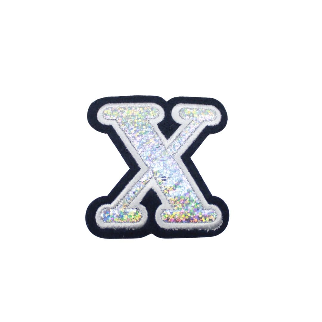 Pound A Metre Fabric Motif - Iron Or Sew On Glittered Badges - X