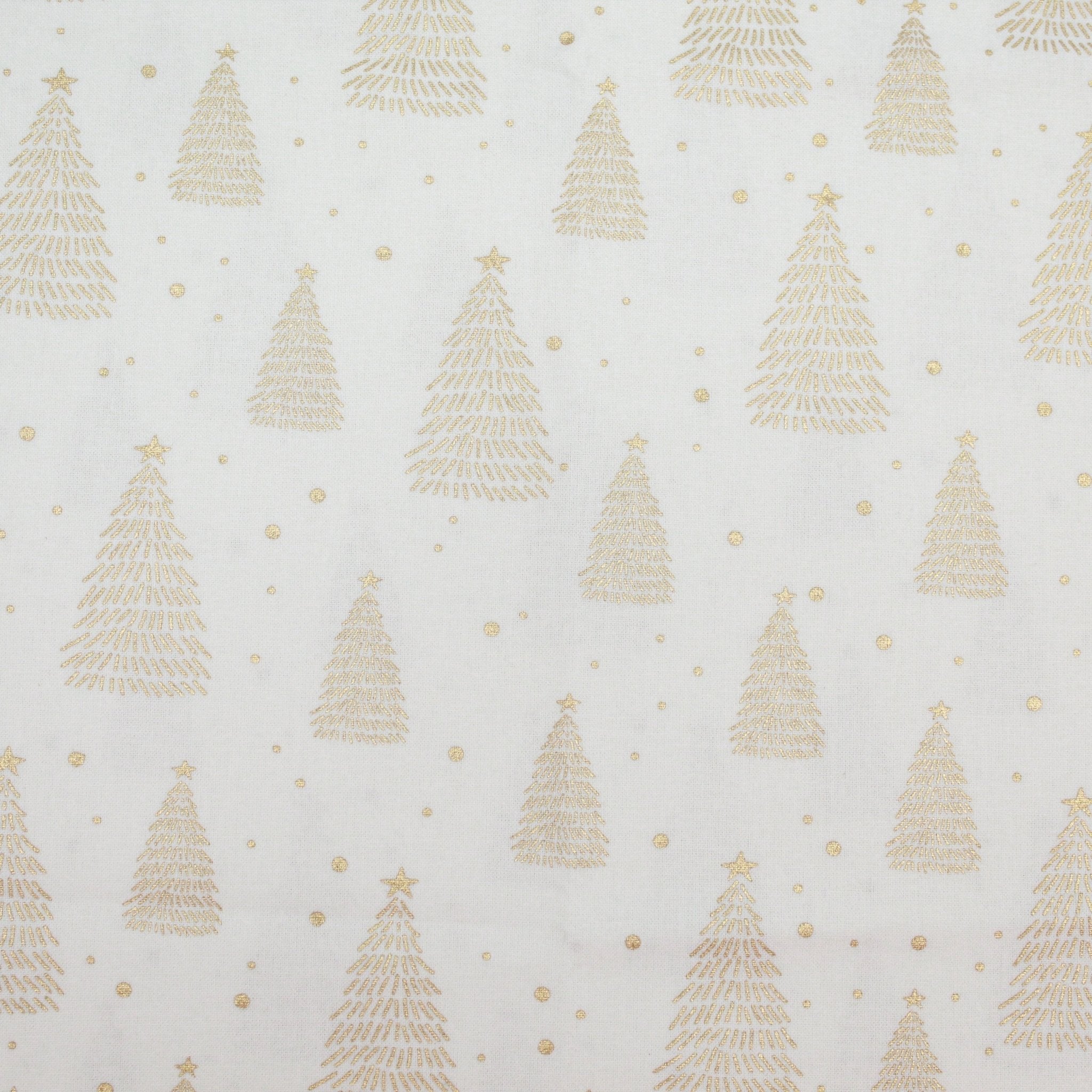 Gold Foil Premium 100% Quilting Cotton "Christmas Tree" - 3 Colours - Pound A Metre