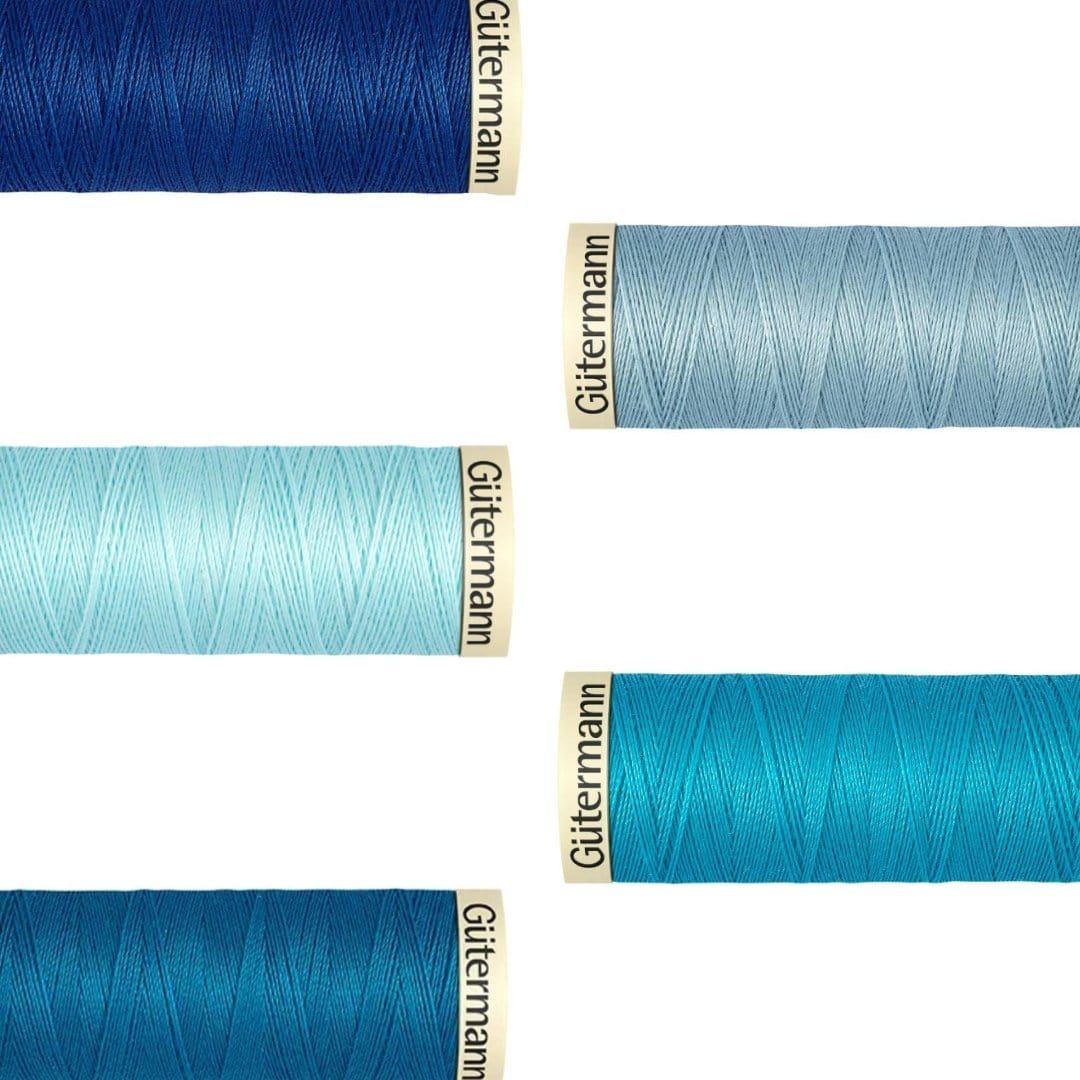 Pound A Metre Pack Of 5 x 100m Gütermann Sew All Thread- Blue Moods Bundle- Pack Of 5