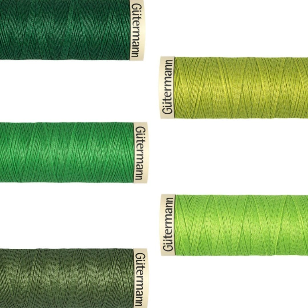 Pound A Metre Pack Of 5 x 100m Gütermann Sew All Thread- Green Envy Bundle- Pack Of 5
