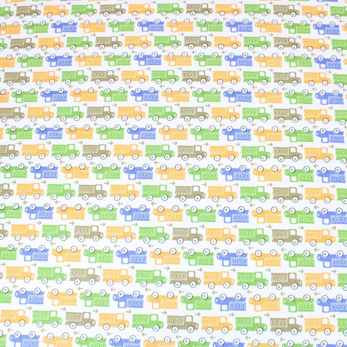Pound A Metre Full Metre High Quality Brushed Cotton - Colourful Trucks - 60" Wide