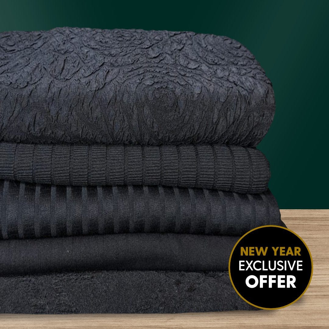 Pound A Metre 5 x 3 Metres LIMITED OFFER: 15 Metres Mixed Black Jersey Bundle