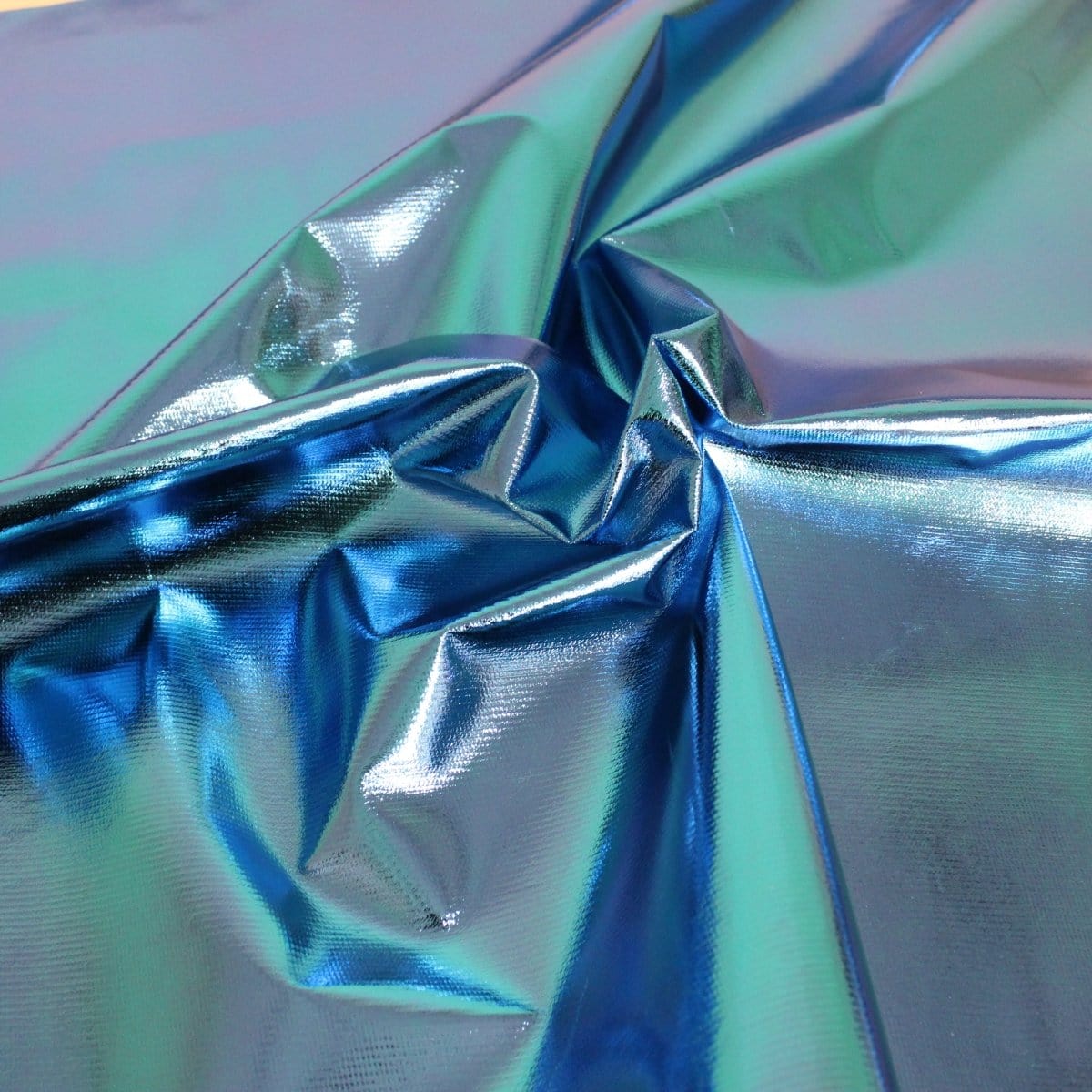Pound A Metre 1 Metres Luxury Aurora Foil Tricot Lame 45" Wide Teal